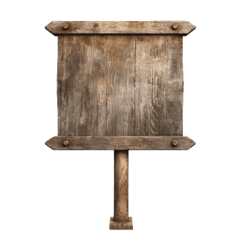 AI generated Rustic Wooden Signboard on Transparent Background png