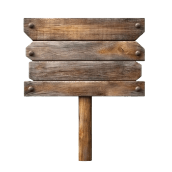 AI generated Rustic Wooden Signboard on Transparent Background png