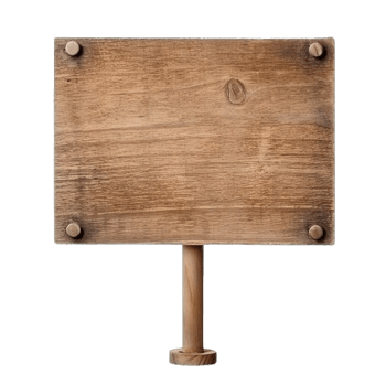 AI generated Rustic Wooden Signboard on Transparent Background png