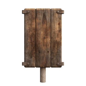 AI generated Rustic Wooden Signboard on Transparent Background png
