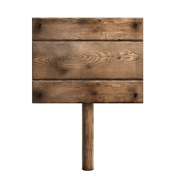 AI generated Rustic Wooden Signboard on Transparent Background png