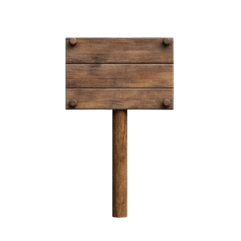 AI generated Rustic Wooden Signboard on Transparent Background png