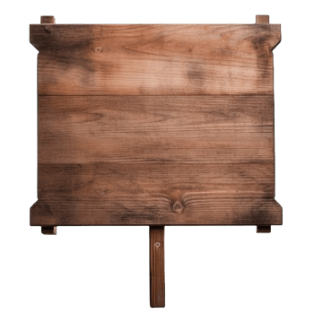 AI generated Rustic Wooden Signboard on Transparent Background png