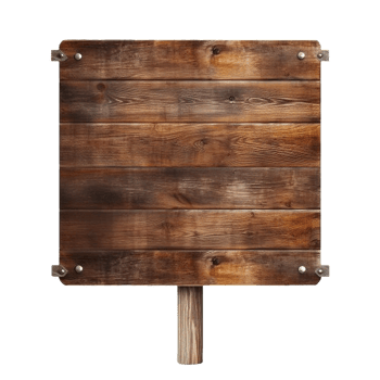 AI generated Rustic Wooden Signboard on Transparent Background png