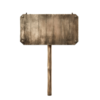 AI generated Rustic Wooden Signboard on Transparent Background png