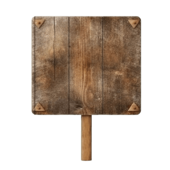 AI generated Rustic Wooden Signboard on Transparent Background png