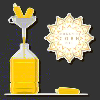 Illustration on theme liquid oil in large glass bottle for cooking food vector