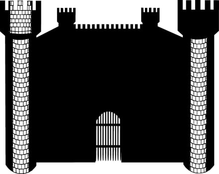 Castle Silhouette Vector on white background