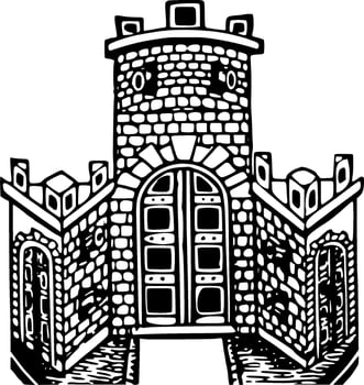 Castle Silhouette Vector on white background