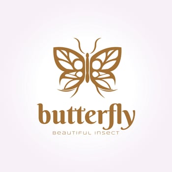 simple butterfly logo icon vintage design, illustration of beauty insect vector