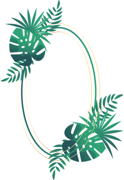 Frame with tropical leaves png