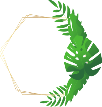 Frame with tropical leaves png