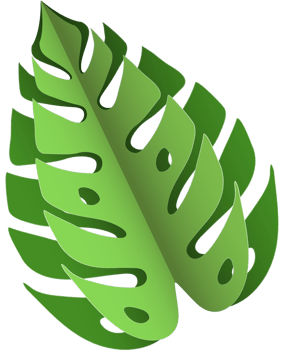 Paper cut tropical leaf png