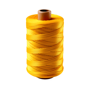 AI generated roll of yellow sewing thread isolated on transparent background png