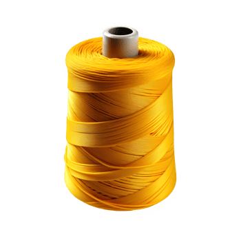 AI generated roll of yellow sewing thread isolated on transparent background png