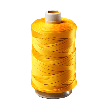 AI generated roll of yellow sewing thread isolated on transparent background png