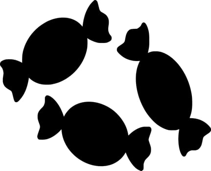Candy Silhouette Vector on white background