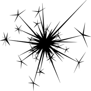 Fireworks Silhouette Vector on white background