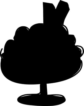 Ice Cream Silhouette Vector on white background