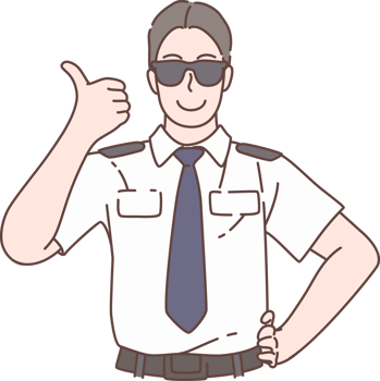 Illustration of pilot pose thumb up characters. Hand drawn style. png