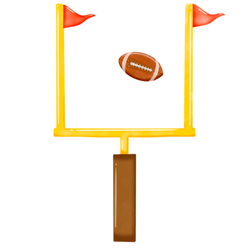football goal post with flag and ball png