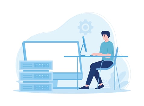 manage big data online trending concept flat illustratiuon vector