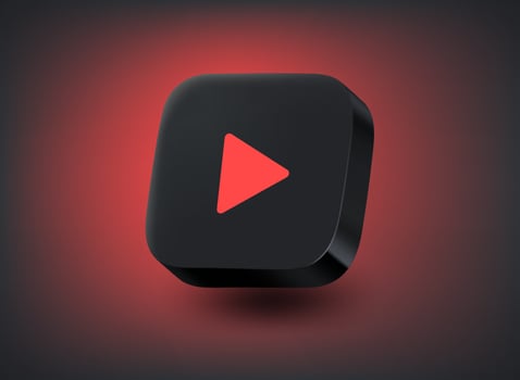 Internet player app concept. Vector 3d illustration