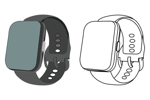 Digital Smart watch Icon Of Trendy Colorful Vector Illustration