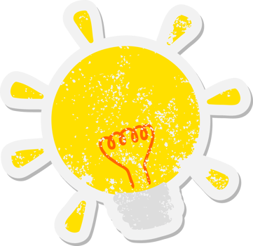 electric light bulb grunge sticker png