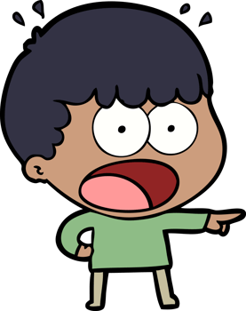 cartoon shocked man pointing png