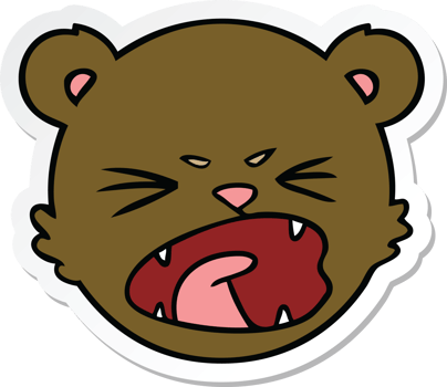sticker of a cute cartoon teddy bear face png