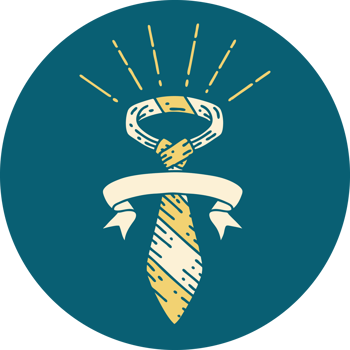 icon of a tattoo style office tie png