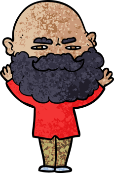 cartoon man with beard frowning png