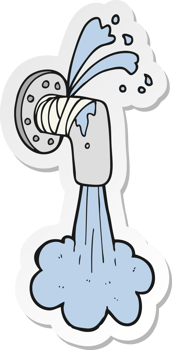 sticker of a cartoon leaky pipe png