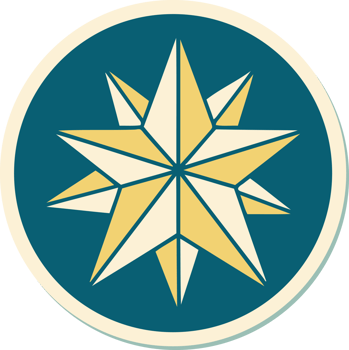 sticker of tattoo in traditional style of a star png