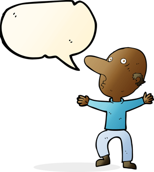 cartoon worried middle aged man with speech bubble png