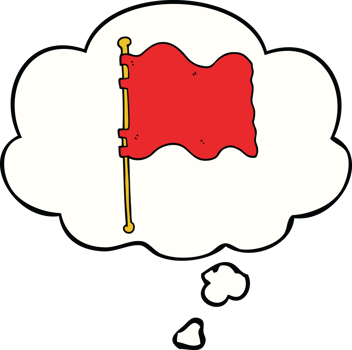 cartoon flag with thought bubble png