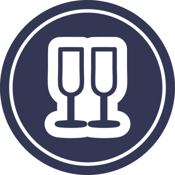 champagne glasses circular icon png