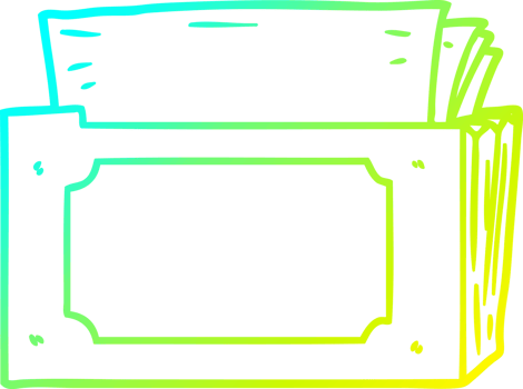 cold gradient line drawing cartoon folder of files png