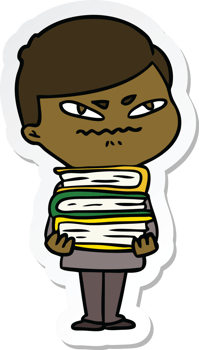 sticker of a cartoon angry man png