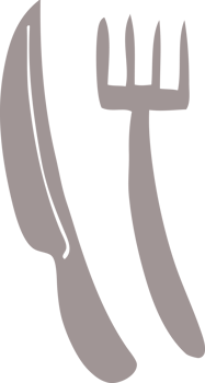 cartoon doodle knife and fork png