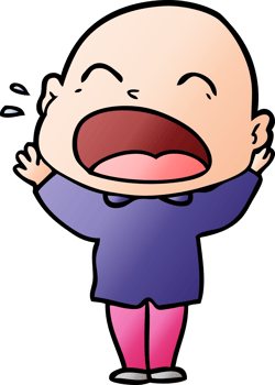 cartoon shouting bald man drawing png