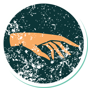 distressed sticker tattoo style icon of a hand png