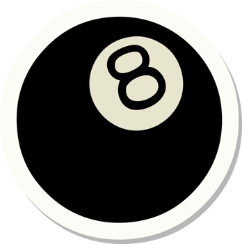 tattoo style sticker of a 8 ball png
