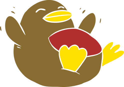 flat color style cartoon Robin png