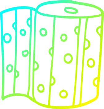cold gradient line drawing cartoon kitchen roll png
