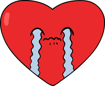 cartoon love sick heart drawing png