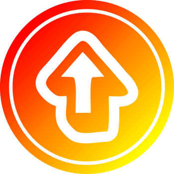 direction arrow circular in hot gradient spectrum png