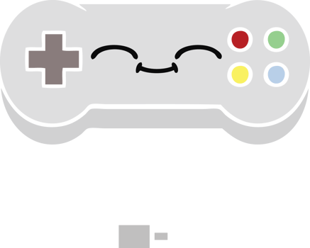 flat color retro cartoon game controller png