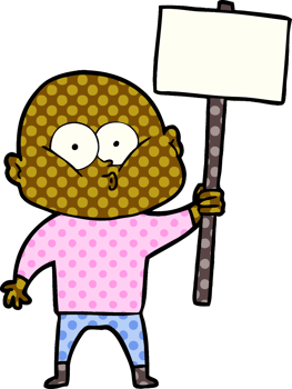 cartoon bald man staring drawing png